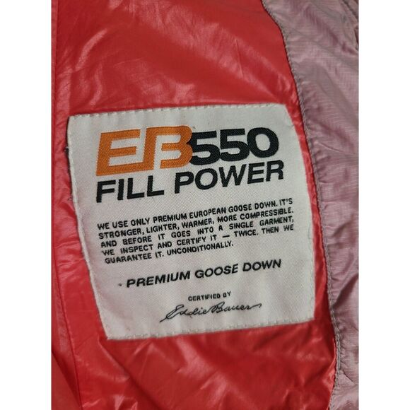 Eddie Bauer Goose Down 550 Pink Red Puffer Coat SMALL Petite Ski Winter Snow S - Picture 4 of 8